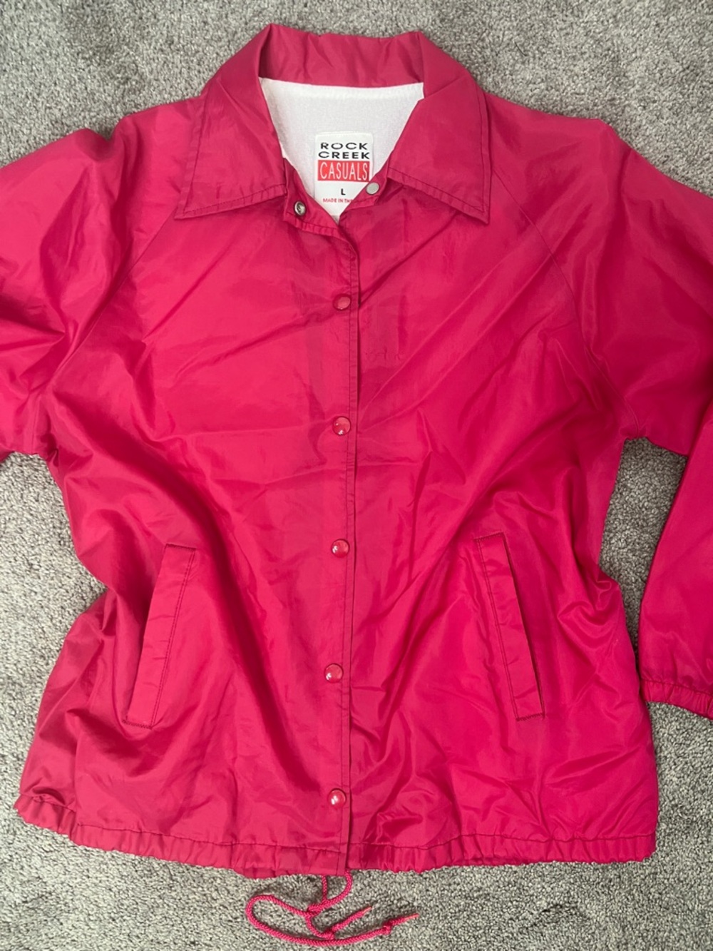 Hot Pink Old School Windbreaker Rock Creek Size Large